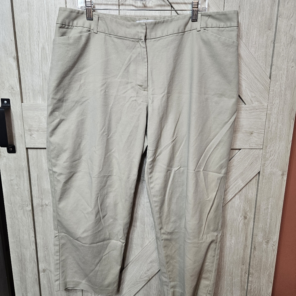 Liz Claiborne Woman Khaki Stretch Pants - Size 18W